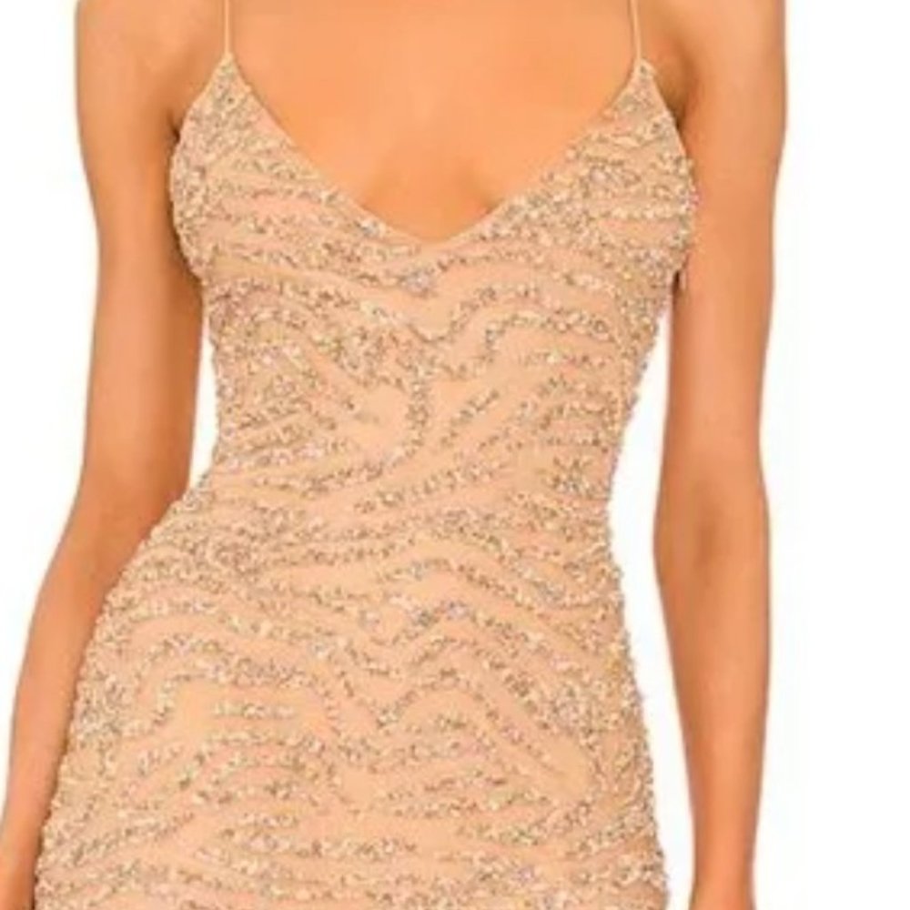 retrofete Cece Dress in Nude Tiger Stripe worn once Size XS